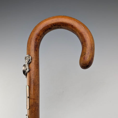 Vintage British Tourist Walking Stick Tan Shaft 78cm